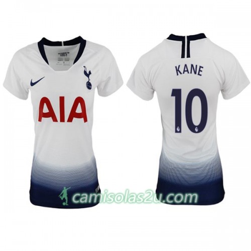 Camisolas de Futebol Tottenham Hotspur Kane 10 Mulher Equipamento Principal 2018/19 Manga Curta Camisolas de Futebol Tottenham Hotspur Kane 10 Mulher Equipamento Principal 2018/19 Manga Curta